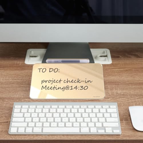 Image of TSJ OFFICE Small Desktop Whiteboard - Glass Dry Erase Board 8 X 6 Inches Tabletop Easel Whiteboard with Stand, Desk Board Buddy for Artist, Teacher and Student - Golden
