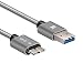 Produktbild MK Nylon Micro USB 3.0 Datenkabel, USB A Stecker auf Micro B Stecker 3.0 Festplattenkabel für Toshiba, Seagate, WD, Samsung Galaxy S5, Note 3 und mehr (1m,Grau)