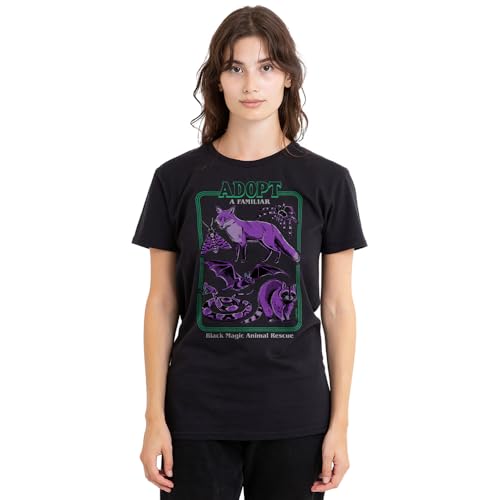 T-Shirt Steven Rhodes Adopt A Familiar Femme Noir S Top Graphique Vintage