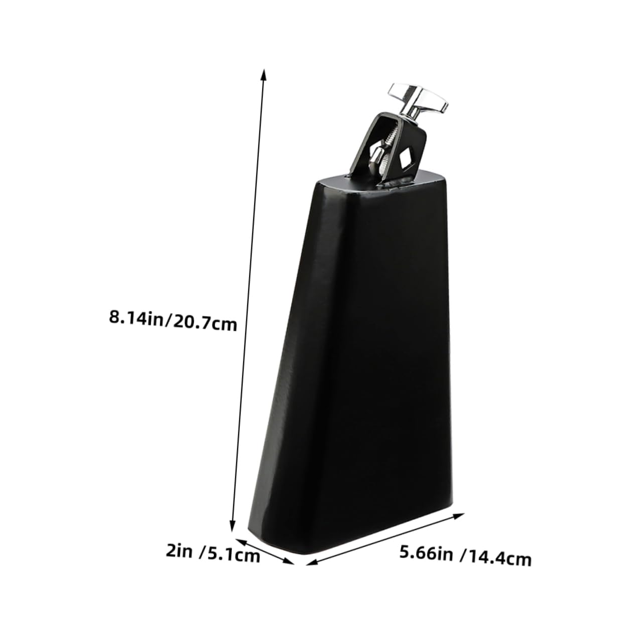 SUPVOX Sturdy Metal Percussion Instrument Cowbell 207mm Drum Set Accessory Black Ergonomic Design for Smooth Use