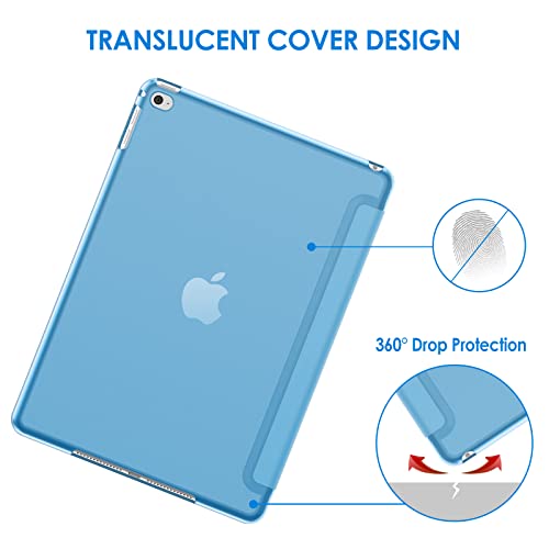 Image of JETech Case for iPad Air 2 (2nd Generation), Smart Cover Auto Wake /Sleep (Blue)