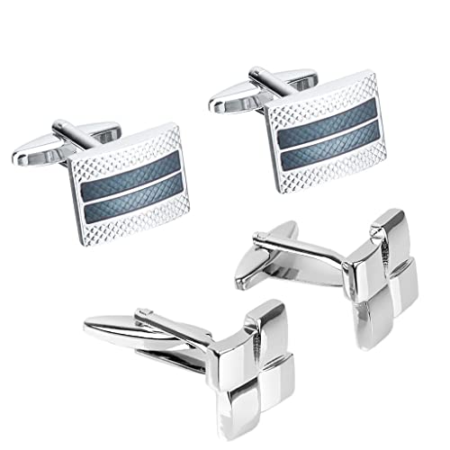 Albercas Inflables, Sports Baoblaze 2 Pares Gemelos Cuff Links Elegante Clásico Mancuernillas Para Hombre Caballero