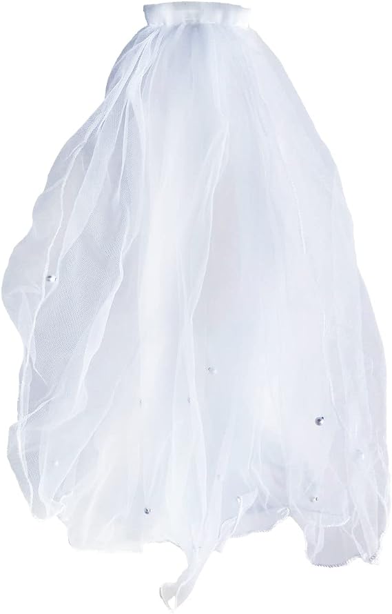 First Communion Veils for Girls 15.7 Baby Toddler Baptism Holy Communion White Kids Veils Wedding Flower Girl Veil with Comb