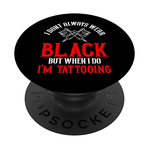Tattoo Artist Job Art Lovers Tattoo Gun Inks Tattooist PopSockets Swappable PopGrip, Black