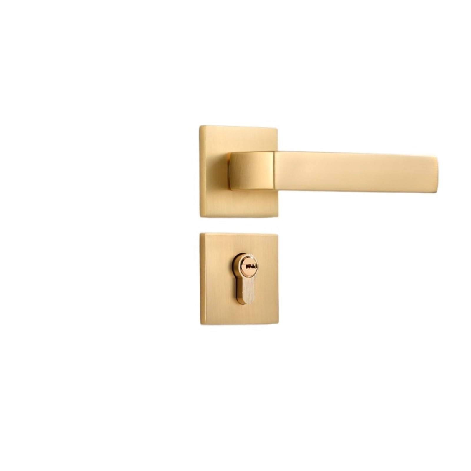 Poignée de porte dorée haut de gamme avec serrure magnétique fendue
