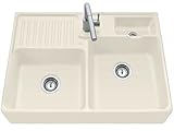  Villeroy & Boch Spülstein Doppelbecken Ivory Keramikspüle Beige Aufsatzbecken
