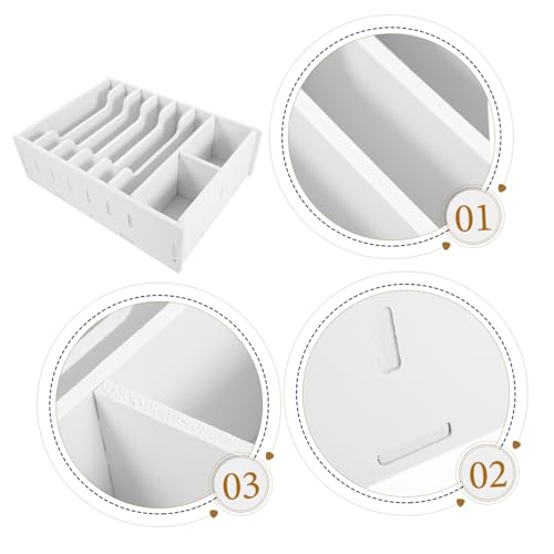 Boîte de rangement billets monnaie plastique compartiments caisse blanc - 6