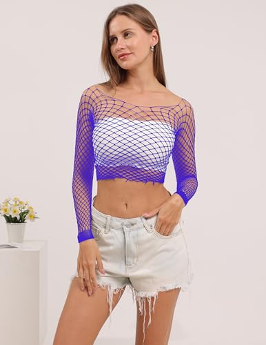 Image of Lemon Girl Women Fishnet Crop Tops Lingerie Babydoll Top Chemise One Size US 2-18