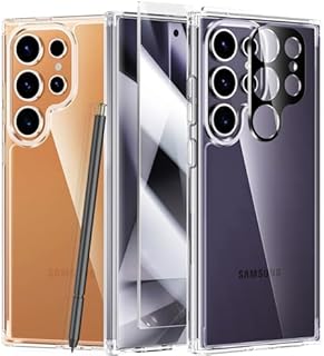 FNTCASE Etui do Samsung S24 Ultra: Etui Galaxy S24 Ultra odporne na żółknięcie - wytrzymałe, trwałe, odporne na wstrząsy etui chroniące przed upadkiem, z ekranem i osłoną aparatu, przezroczyste