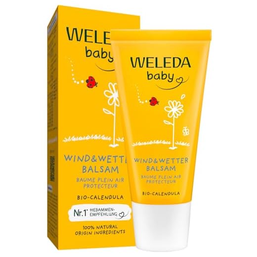 WELEDA Bio Baby Calendula Wind & Wetter Balsam - Naturkosmetik Gesichtscreme & Handcreme mit Mandelöl & Sesamöl zum Schutz empfindlicher & trockener Baby Haut vor rauer Witterung & Kälte (1x 30 ml)
