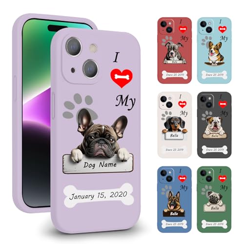 Custom Pet Name I Love My French Bulldog Dog Phone Case for iPhon...