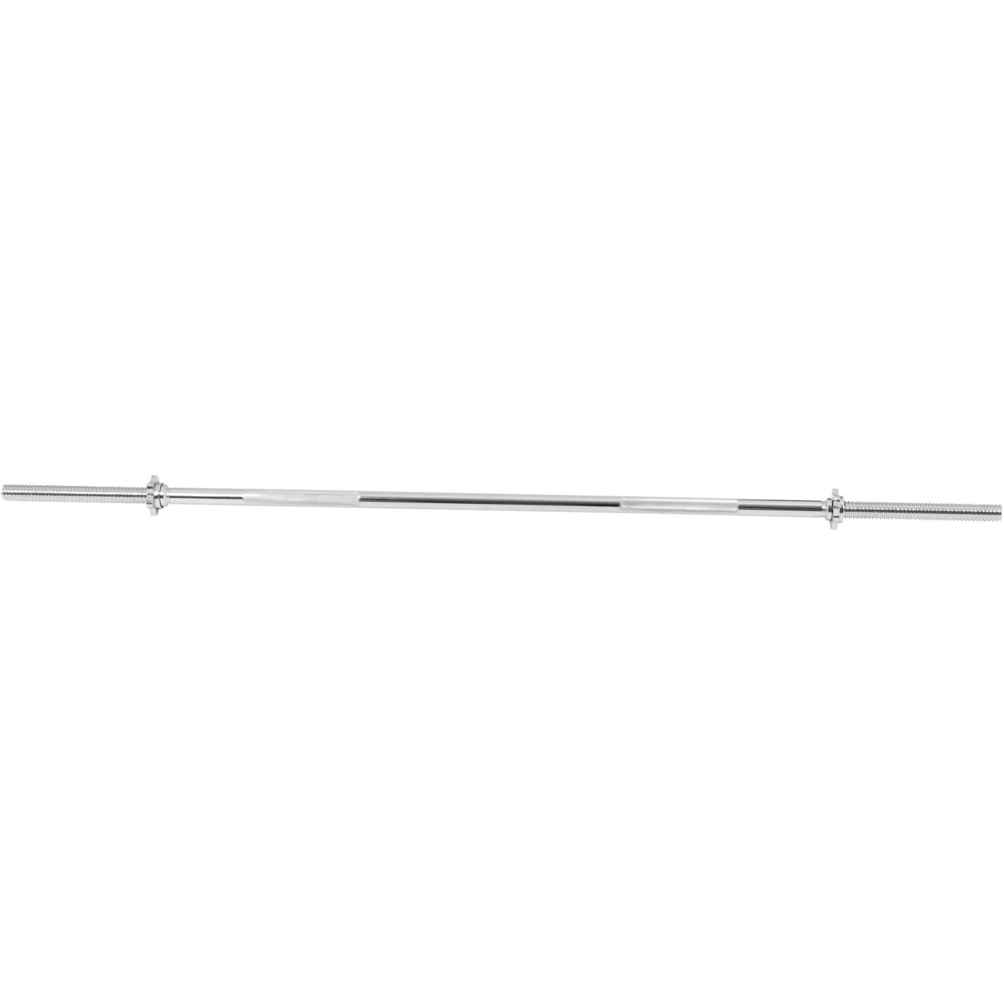 GORILLA SPORTS® Lot de barres d'haltères - Barre d'haltère longue 170 cm, barre curl SZ 120 cm, 2 barres d'haltères courtes 35 cm, 30 mm, 8 fermetures étoiles/fermoirs à ressort, chromées - Ensemble