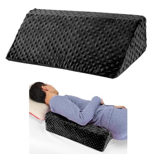 Jacobable Wedge Pillow for Side Sleeping, Body Positioning Foam Wedge Pillow, Side Wedge Pillow for Sleeping Non-Slip Back Positioning Pillow for Bed Sore Wedge (Black)