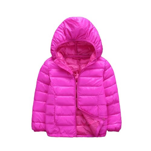 TTAO Niños Niños Niñas Invierno Cálido Plumífero Chaqueta Algodón Chaqueta Niños Abrigo Niños Ropa, Rosa intenso., 170-176