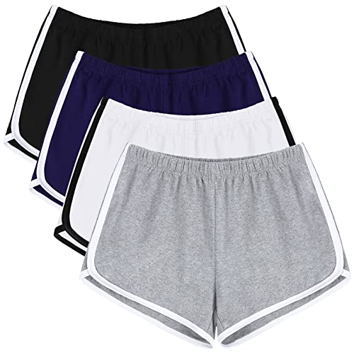 Uratot UA1288 4 Pack Yoga Short Pants Cotton Sports Shorts Gym Dance Lounge Shorts Dolphin Running Athletic Shorts cover