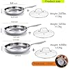 DELARLO Tri-ply Stainless Steel Frying Pan Set 8" 10" 12" With 3 Lid Induction large Skillets Chef's Pan,Pots and Pans Set Kitchen Cookware Set Suitable for All Stove #2