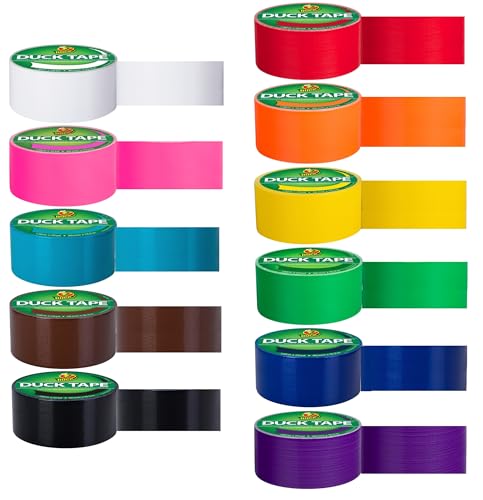 Duck Brand Color Duct Tape LGBTQ+ Combo 11-Pack, (Red, Orange, Yellow, Green, Blue, Purple, White, Pink, Aqua, Brown and Black) 210 Yards Total
