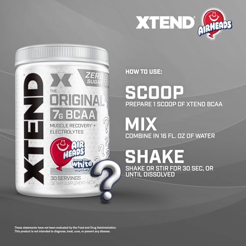 Image of Scivation Xtend XTEND Original BCAA Powder Airheads Candy Flavor, 7g BCAA and 2.5g L-Glutamine, Sugar Free Post Workout Muscle Recovery Drink with Amino Acids for Men & Women, 30 Servings