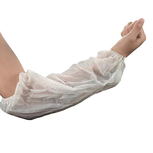 100 Disposable Poly Arm Sleeves Covers - Polyethylene Protective Arm Sleeves- Painting, Tattoo