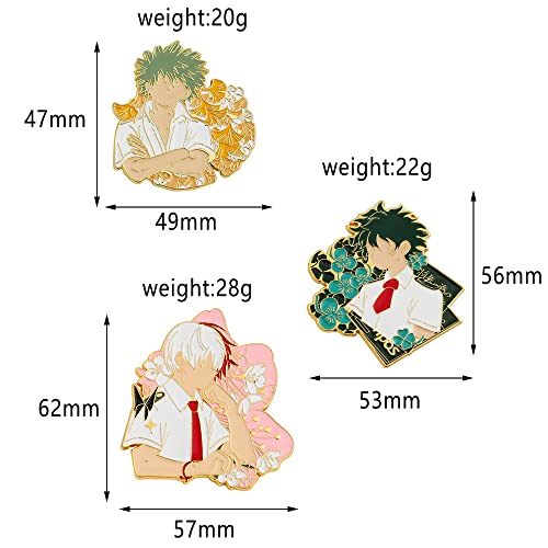 3Pc Mha Enamel Pins Brooches Set - Bakugo Deku Anime Badges Pins - Halloween Cosplay Gifts For Kids Girls Teens Women Men (3Pcs Pin Set) #TOP1