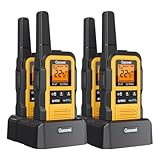 Gaswei G2Pro+ Heavy-Duty Walkie Talkies IP67 Waterproof Two-Way Radios with NOAA Weather Alert & Floating | 2-Watt Long Range for Job Sites, Hunting | Dual PTT, FM Radio, SOS, VOX​（4pack）