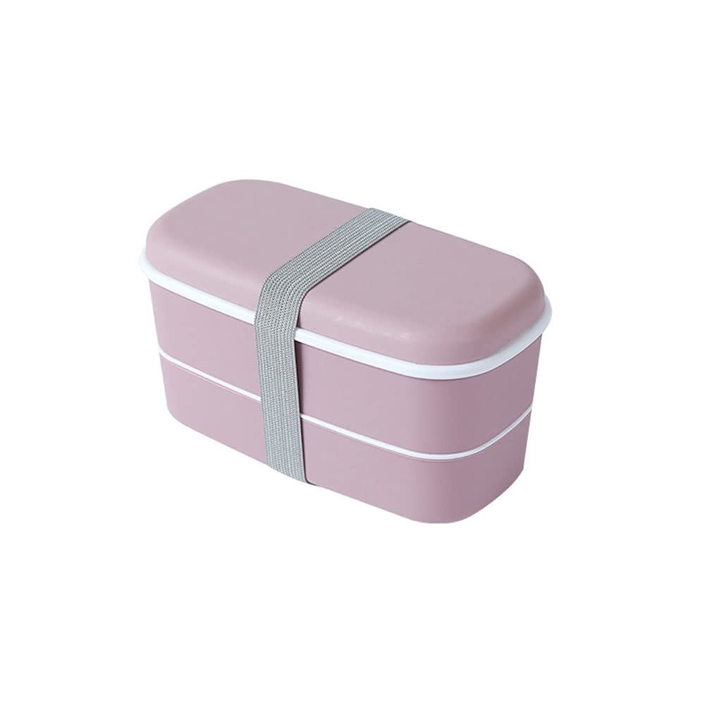 Contenitore per Il Pranzo a Due Strati, Impiegato, Studente, Portatile, per Esterni, a Prova di perdite, Contenitore per Alimenti, Accessori da Cucina (Rosa)
