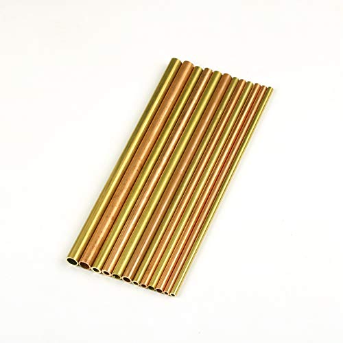 Mhui Copper Round H62 Tube Brass Hollow Tubing Good Low Temperature Strength Outer Diameter: 10Mm / 0.39Inch Length: 500Mm/19.7Inch,Wall Thickness,0.08Inch/2Mm #TOP2
