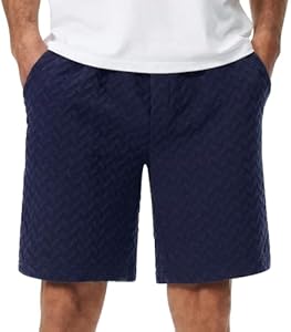 Comilaka Herren Textur Kurze Hosen Männer Sommer Casual Shorts Elastische Taille Freizeitshorts mit Taschen