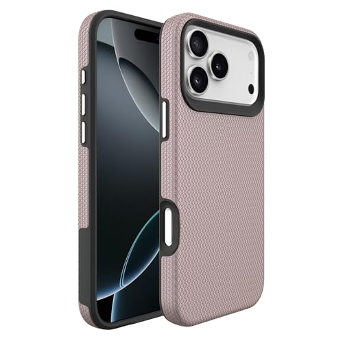 Image of NOXO Ultra-Hybrid Triangle Back Case Cover for iPhone 17 Pro, | Shockproof Design | Camera Protection | Soft TPU & Rugged PC | Bumper Case Cover for iPhone 17 Pro, (Aureate Pink)
