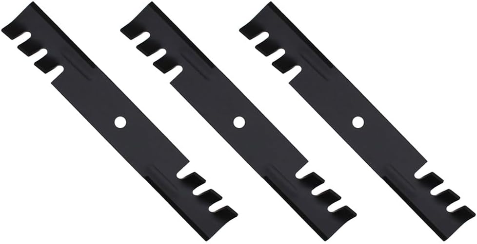Set of 3 New Toothed Mulching Blade Fits Raptor, Fits Toro, Universal, Universal Products 74830, 74841, 74845, 74851, 74855, 74871, Titan Z 48" Models Interchangeable with 107-3192, 107-3192-03, 107