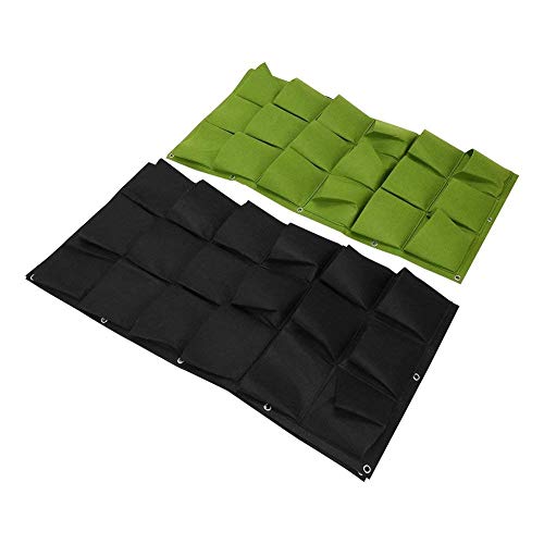 36 Bolsas Bolsas para plantar Colgante de pared Jardinera Jardineras Exterior Al aire libre Vertical Greening Grow Bolsos (Color : Negro)