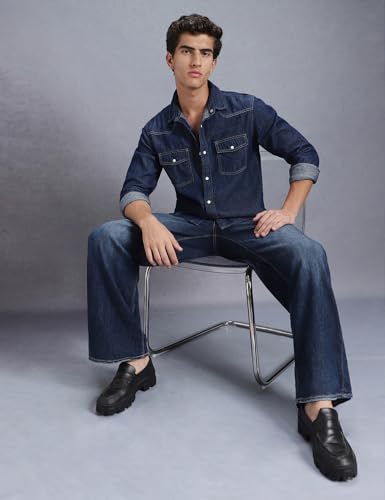 Image of INKD Men's Regular Fit Shirt - 100% Cotton | Casual Shirts for Men | Full Sleeve