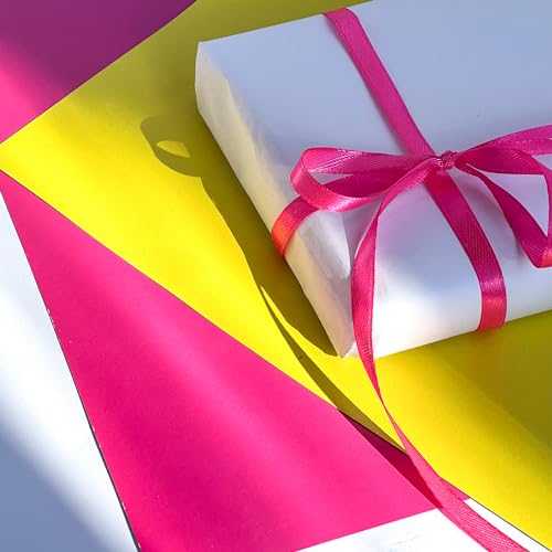 Image of Hot Pink Ribbon 1 /4 Inches 36 Yards Satin Roll Perfect for Easter Scrapbooking, Art, Wedding, Wreath, Baby Shower, Packing Birthday, Wrapping Christmas or Hair Projects Neon