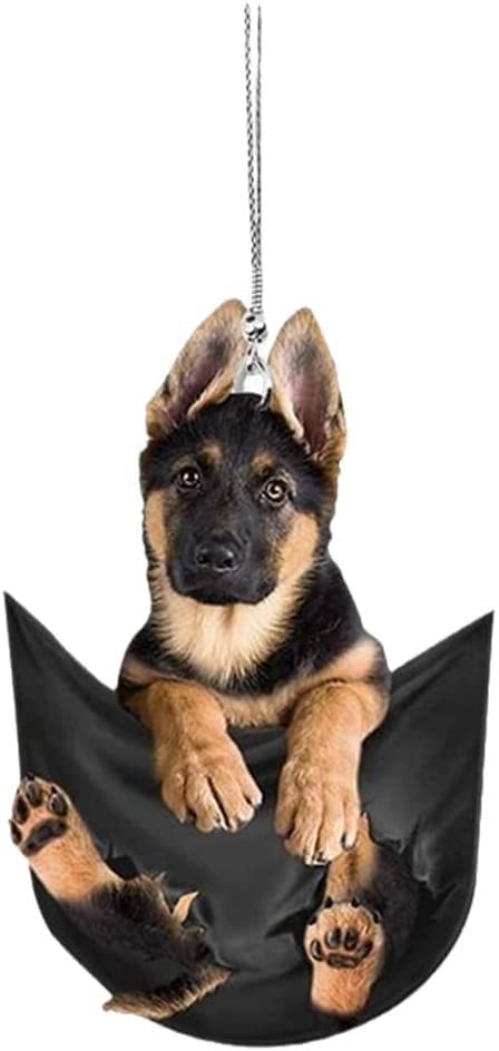 2 Stück Auto Spiegel Anhänger - Niedliche Hunde Deko Für Rückspiegel