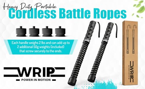 Ropeless Battle Ropes Weighted, Home Gym Equipment, Fat Burning Cardio, Small Space Exercise Equipment, Shoulder Exercise Stick, Travel Workout Equipment, Arm workout, Core Strength Training Equipment