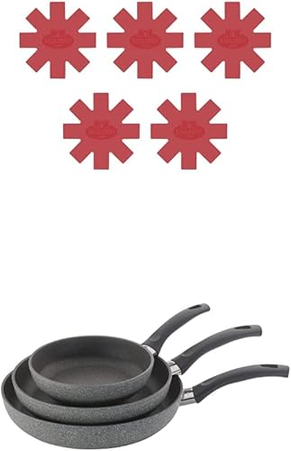 Ballarini Parma - Juego de 3 sartenes antiadherentes de aluminio forjado con protectores de silicona