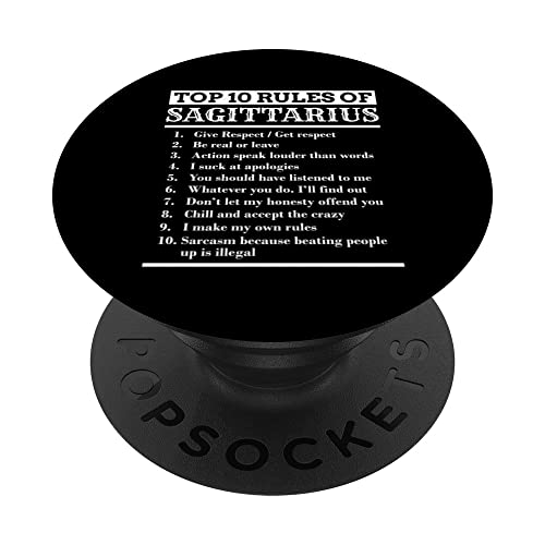 Sagittarius Horoscope Zodiac Astrological Lover Sign Gift PopSockets Swappable PopGrip, Black