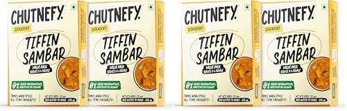 Image of Chutnefy Tiffin Sambar | 75g Freeze-Dried Instant Dry Mix | Just Add Water to make 5-6 servings (375 g) each | 2 x 75g | 0% Preservatives or Additives (Pack of 2)