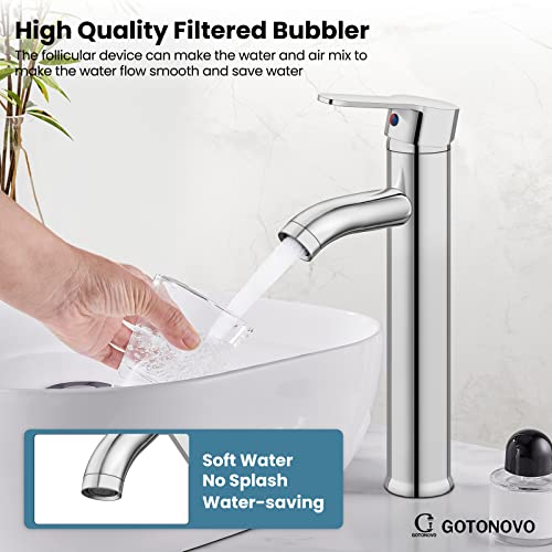 Bathroom Vessel Sink Faucet Single Handle Chrome Polish Lavatory Vanity Mixer Bar Bowl Sink Tap With Pop Up Drain Tall Spout Single Hole Deck Mount #TOP3
