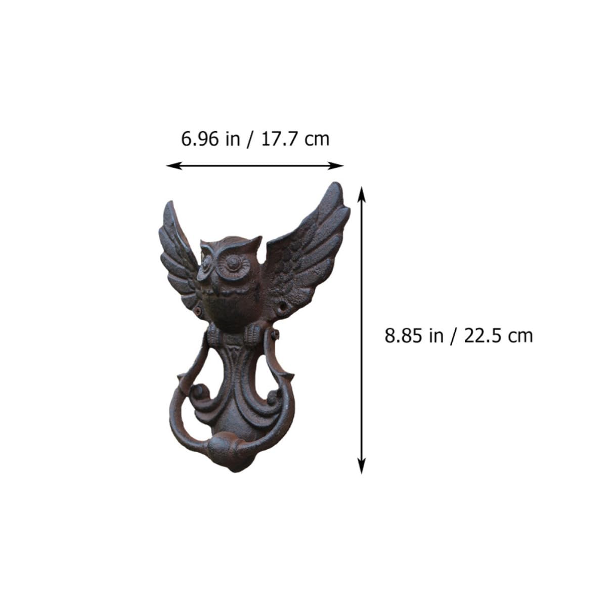 VALICLUD Eisen Türgriff in Eulenform für Gartentüren und Innentüren 1 Stück Vintage Hoftürklopfer mit Rustikalem Charme