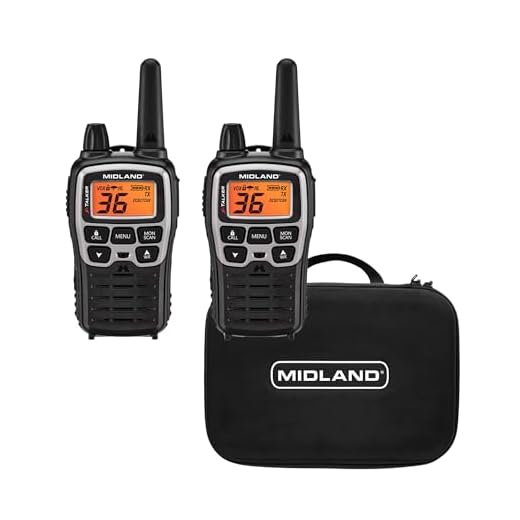 Midland - X-TALKER T77VP5, 36 Channel FRS Two-Way Radio - Up to 38 Mile Range Walkie Talkie, 121 Privacy Codes, and NOAA Weather Scan + Alert (Includes a Carrying Case and Headsets) (Black/Silver)