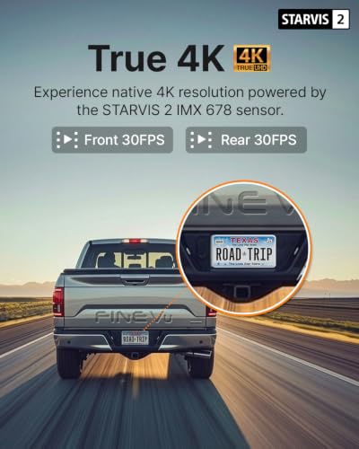 FineVu LX4K True 4K Dual Dash Cam Front and Rear, STARVIS 2, 128GB SD Card - image 2