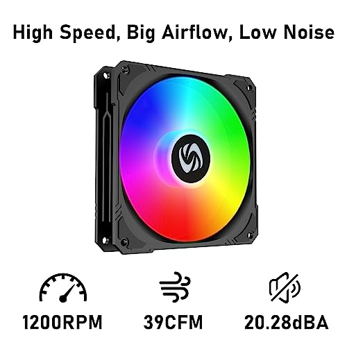 120Mm Case Fan 3 Pack Rgb Case Fans, Silent Version High Airflow Pc Fans, Hydraulic Bearing - Low Noise Rgb Fans With 12V 3 Pin And Molex 4 Pin Psu Plug Computer Fans For Pc Case #TOP3