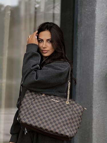 Image of Handbags for Women Chain Shoulder Vegan Leather Tote Bag Top Handle Handbag