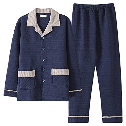 Ensemble Pyjama Homme en Coton Chaud Doux d'Automne Hiver de Qualité Supérieure