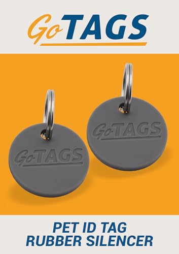 GoTags Pet ID Rubber Tag Silencer with Connector Great for Dog and Cat Tags Silences Annoying Tag Noise (2 Pack)
