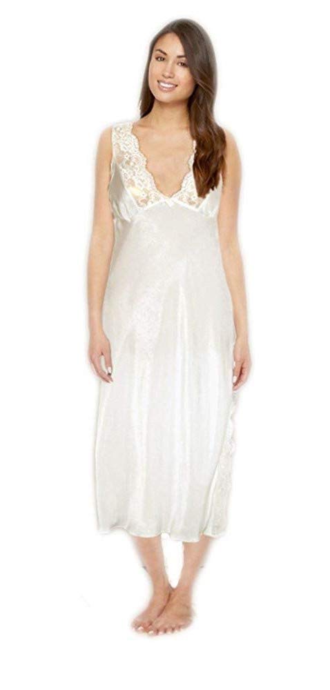 Ladies Long Luxury Ivory Bridal Nightdress.Sizes 8 10 12 14 16 18 20 (8)