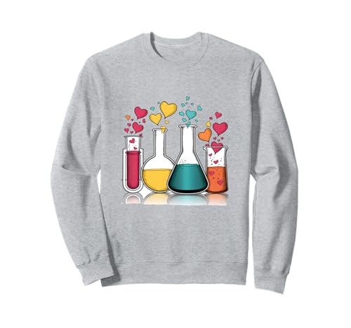 Carino Chimica Insegnante Scienza Cuori Nerd amore Donne Uomini Felpa