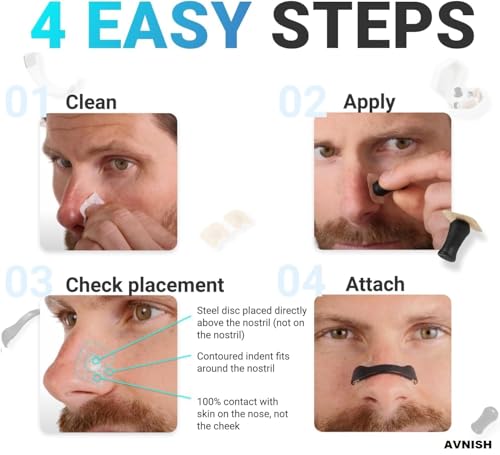 Image of AVNISH Breathing Nasal Strip Starter Kit 15 Count - Boost Oxygen Intake, Reduce Snoring, Improve Sleep Quality - Sweat Resistant, Skin Safe Nasal Strips - Extra Strength Snoring Solution