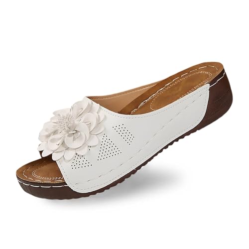 Chaussures compensées bout ouvert au charme fleuri pour sublimer le tempérament féminin
